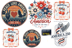 Vintage Peace Love America USA PNG Sublimation Design Product Image 1