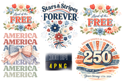 Patriotic Floral PNG, America Sublimation Design,4th of july Product Image 1