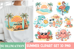 Cute Summer Beach Clipart PNG,Summer Clipart,Summer Png Product Image 2