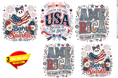 Patriotic USA Sublimation Design, Fourth of July Retro PNG Product Image 1
