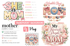 Mother's Day PNG,Faux Yarn Mother's Day png,She is Mom PNG Product Image 1