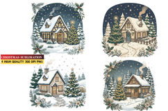 Christmas winter house Sublimation,Christmas sublimation png Product Image 1