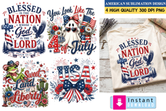Christian Patriotic PNG | Psalm 33:12 Sublimation Design Product Image 1