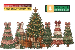 Christmas tree Clipart,4 Christmas clipart png,Christmas png Product Image 1