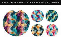 Alcohol Ink Keychain And Car Coaster Sublimation Design Product Image 1