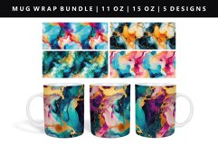 Alcohol Ink 11oz, 15oz Mug Sublimation | Mug Wrap PNG Product Image 1