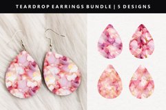 Alcohol Ink Teardrop Earring Sublimation PNG Design Product Image 1