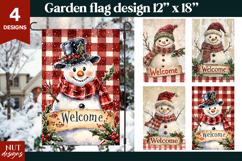 Christmas garden flag, Vintage Snowman Welcome Garden Flags Product Image 1