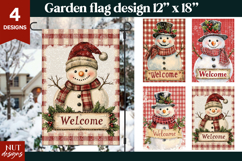Christmas garden flag, Vintage Snowman Welcome Garden Flags Product Image 1