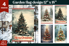 Christmas garden flag, Vintage Christmas Tree Garden Flag Product Image 1