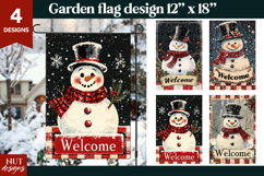 Christmas garden flag, Vintage Snowman Welcome Garden Flags Product Image 1