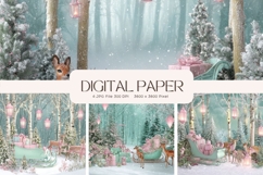Christmas Deer Background Winter Snow Santa Wallpaper_1 Product Image 1
