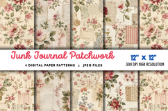 Junk Journal Patchwork Papers JPG Product Image 1