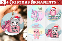 Cute Christmas ornament bundle| Kawaii Pink Xmas Product Image 12