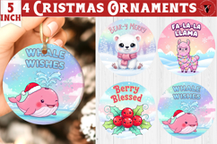 Cute Christmas ornament bundle| Kawaii Pink Xmas Product Image 6
