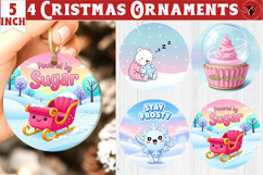 Cute Christmas ornament bundle| Kawaii Pink Xmas Product Image 9
