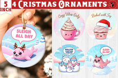 Cute Christmas ornament bundle| Kawaii Pink Xmas Product Image 10