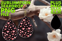 Sublimation of Love: Heart-shaped Teardrop Earrings Product Image 1