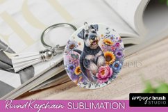 Lakeland Terrier Keychain Dog Sublimation Floral PNG Product Image 1