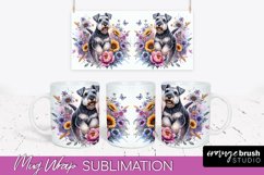 Lakeland Terrier Mug Wrap Dog Sublimation Floral PNG Product Image 1