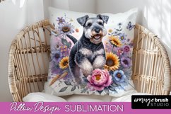 Lakeland Terrier Pillow Cover Dog Sublimation Floral PNG Product Image 1
