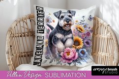 Dog Pillow Cover - Dog Mom Floral Pillow Sublimation Product Image 1