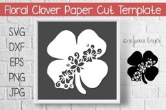 4 Leaf Clover Floral Paper Cut Template