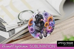 Leonberger Keychain Dog Sublimation Floral PNG Product Image 1