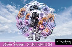 Leonberger Wind Spinner Dog Sublimation Floral PNG Product Image 1