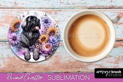 Leonberger Round Coaster Dog Sublimation Floral PNG Product Image 1