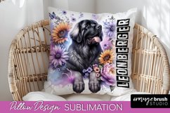 Dog Pillow Cover - Dog Mom Floral Pillow Sublimation Product Image 1