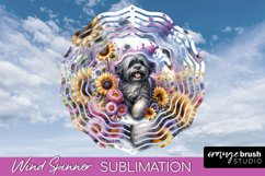 Lhasa Apso Wind Spinner Dog Sublimation Floral PNG Product Image 1