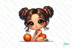 Little Girl With Gym Sublimation Clipart Product Image 1