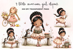 Little Summer Girl Clipart PNG Product Image 1