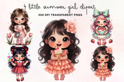 Little Summer Girl Clipart PNG Product Image 1