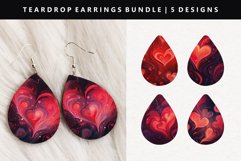 Valentine Teardrop Earring Sublimation PNG Design Product Image 1