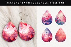 Valentine Teardrop Earring Sublimation PNG Design Product Image 1