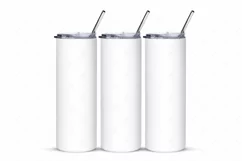 20oz Skinny Tumbler Mockup Full wrap| Full view wrap mockup Product Image 3