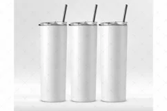 20oz Skinny Tumbler Mockup Full wrap| full view wrap mockup Product Image 4