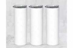 3 Skinny 20oz Tumblers Mockup | Full view wrap mockup Product Image 4
