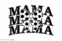 Retro Mom Mama Soccer Coquette Bow SVG T-shirt Design Product Image 1