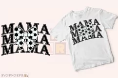 Retro Mom Mama Soccer Coquette Bow SVG T-shirt Design Product Image 2