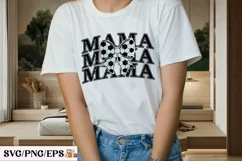 Retro Mom Mama Soccer Coquette Bow SVG T-shirt Design Product Image 3