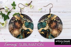 Marble Texture Round Earring Sublimation, Abstract Earrings Product Image 1