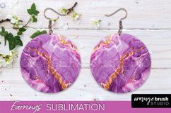 Marble Texture Round Earring Sublimation, Abstract Earrings Product Image 1
