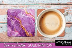 Marble Texture Square Coaster Sublimation - Marble Coaster Product Image 1