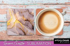 Marble Texture Square Coaster Sublimation - Marble Coaster Product Image 1