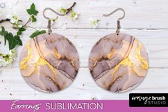 Marble Texture Round Earring Sublimation, Abstract Earrings Product Image 1