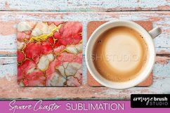 Marble Texture Square Coaster Sublimation - Marble Coaster Product Image 1