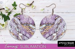 Marble Texture Round Earring Sublimation, Abstract Earrings Product Image 1